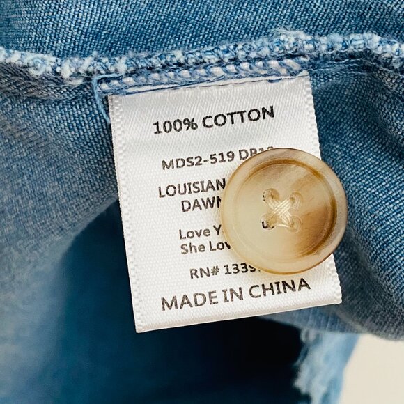 New Show Me Your Mumu Louisiana Denim Blue Dress Pockets 100% Cotton, Size M - Picture 12 of 13